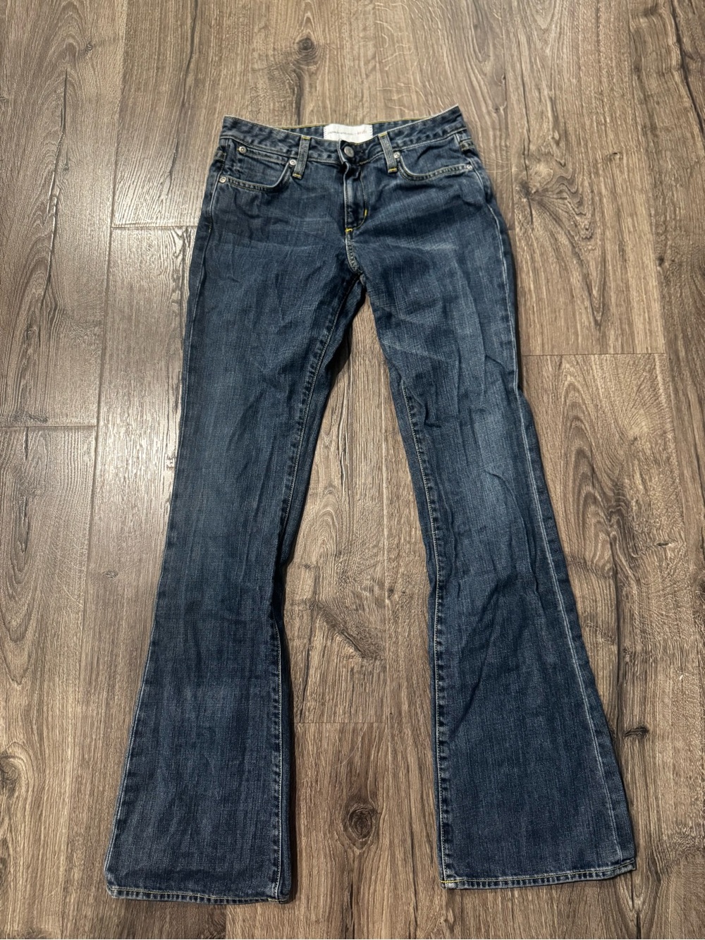 Paper Denim & Cloth Women's Dark Blue Flared Jeans Classic Wide Leg Denim 28